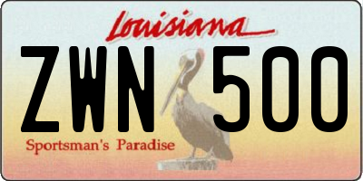 LA license plate ZWN500