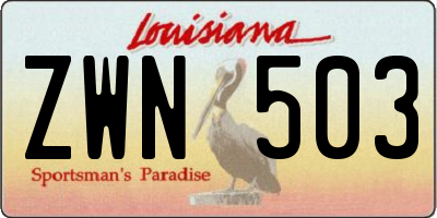 LA license plate ZWN503