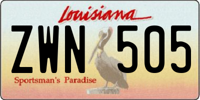 LA license plate ZWN505