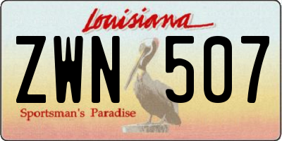 LA license plate ZWN507
