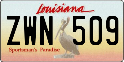 LA license plate ZWN509