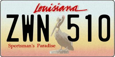 LA license plate ZWN510