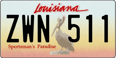 LA license plate ZWN511