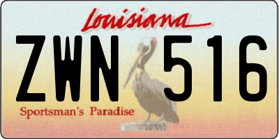 LA license plate ZWN516