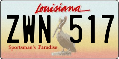 LA license plate ZWN517