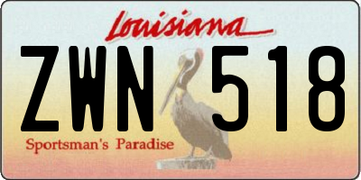 LA license plate ZWN518