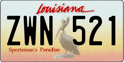 LA license plate ZWN521