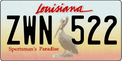 LA license plate ZWN522