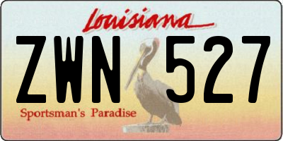 LA license plate ZWN527