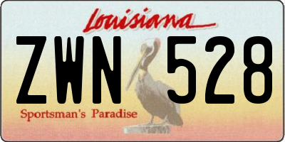 LA license plate ZWN528