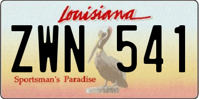LA license plate ZWN541