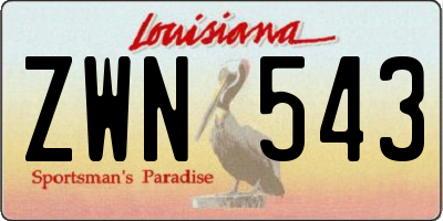 LA license plate ZWN543