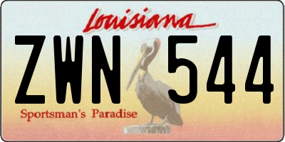 LA license plate ZWN544