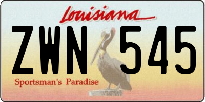LA license plate ZWN545