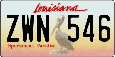 LA license plate ZWN546