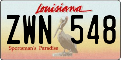 LA license plate ZWN548