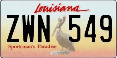 LA license plate ZWN549