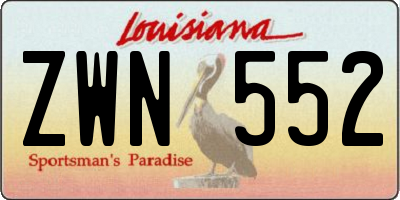 LA license plate ZWN552