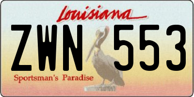 LA license plate ZWN553