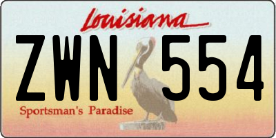 LA license plate ZWN554