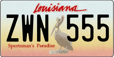 LA license plate ZWN555