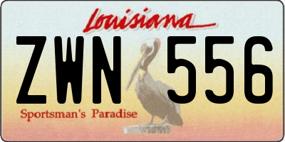 LA license plate ZWN556