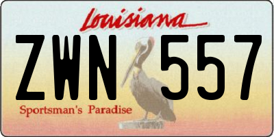 LA license plate ZWN557