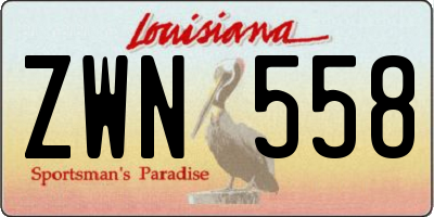 LA license plate ZWN558