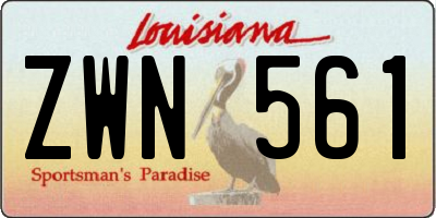 LA license plate ZWN561
