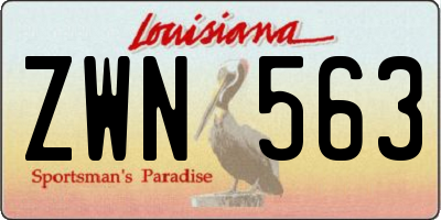 LA license plate ZWN563