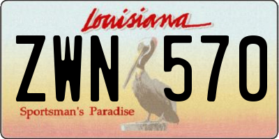 LA license plate ZWN570
