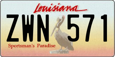 LA license plate ZWN571