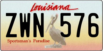 LA license plate ZWN576