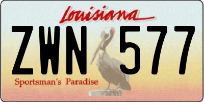 LA license plate ZWN577