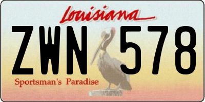 LA license plate ZWN578