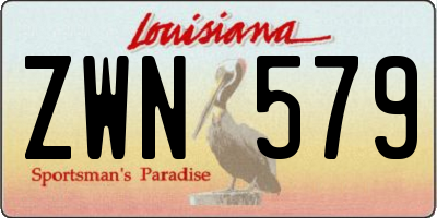 LA license plate ZWN579