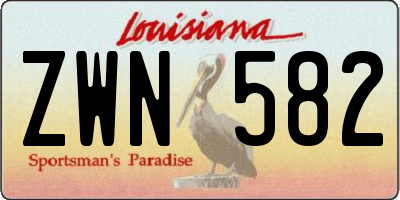 LA license plate ZWN582