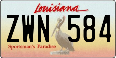 LA license plate ZWN584