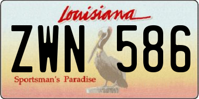 LA license plate ZWN586