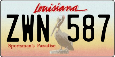 LA license plate ZWN587