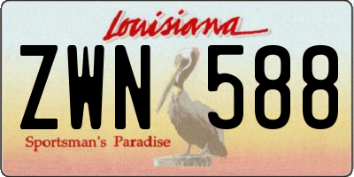 LA license plate ZWN588