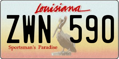 LA license plate ZWN590