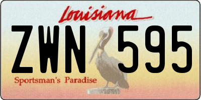 LA license plate ZWN595