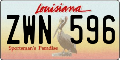 LA license plate ZWN596