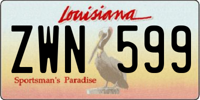 LA license plate ZWN599