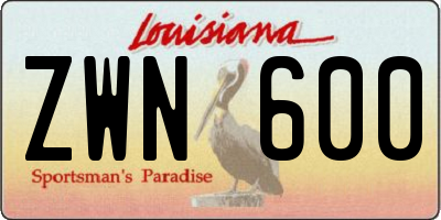 LA license plate ZWN600