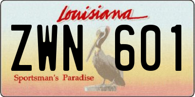 LA license plate ZWN601