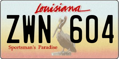 LA license plate ZWN604