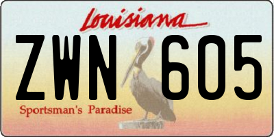 LA license plate ZWN605