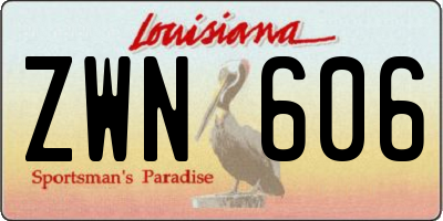 LA license plate ZWN606